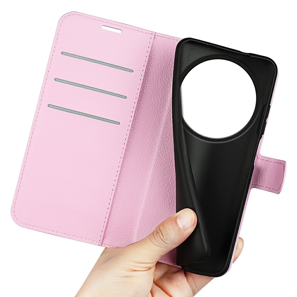 Litchi könyv tok a ZTE Blade A75 5G-hez - rózsaszínű