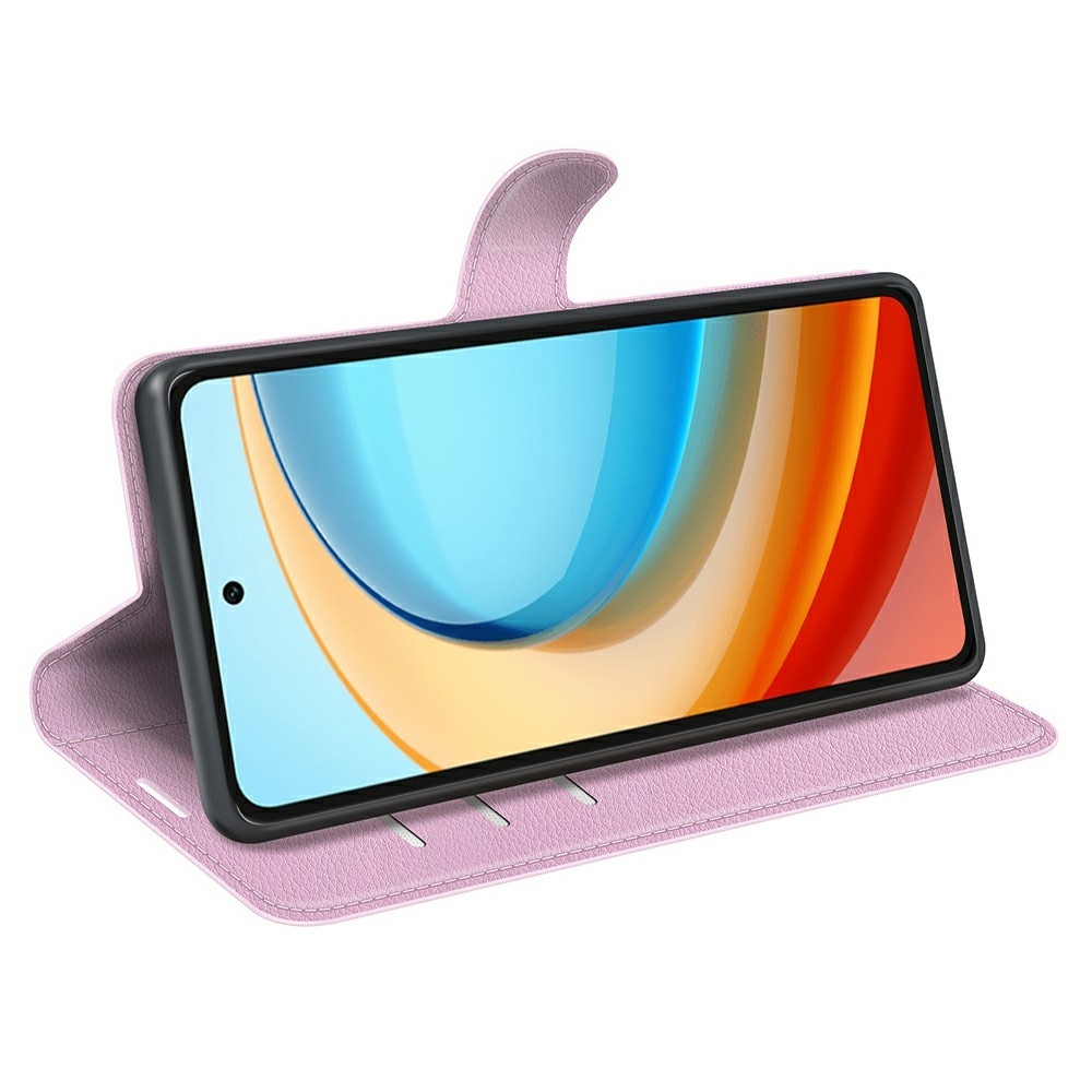 Litchi könyv tok a ZTE Blade A75 5G-hez - rózsaszínű