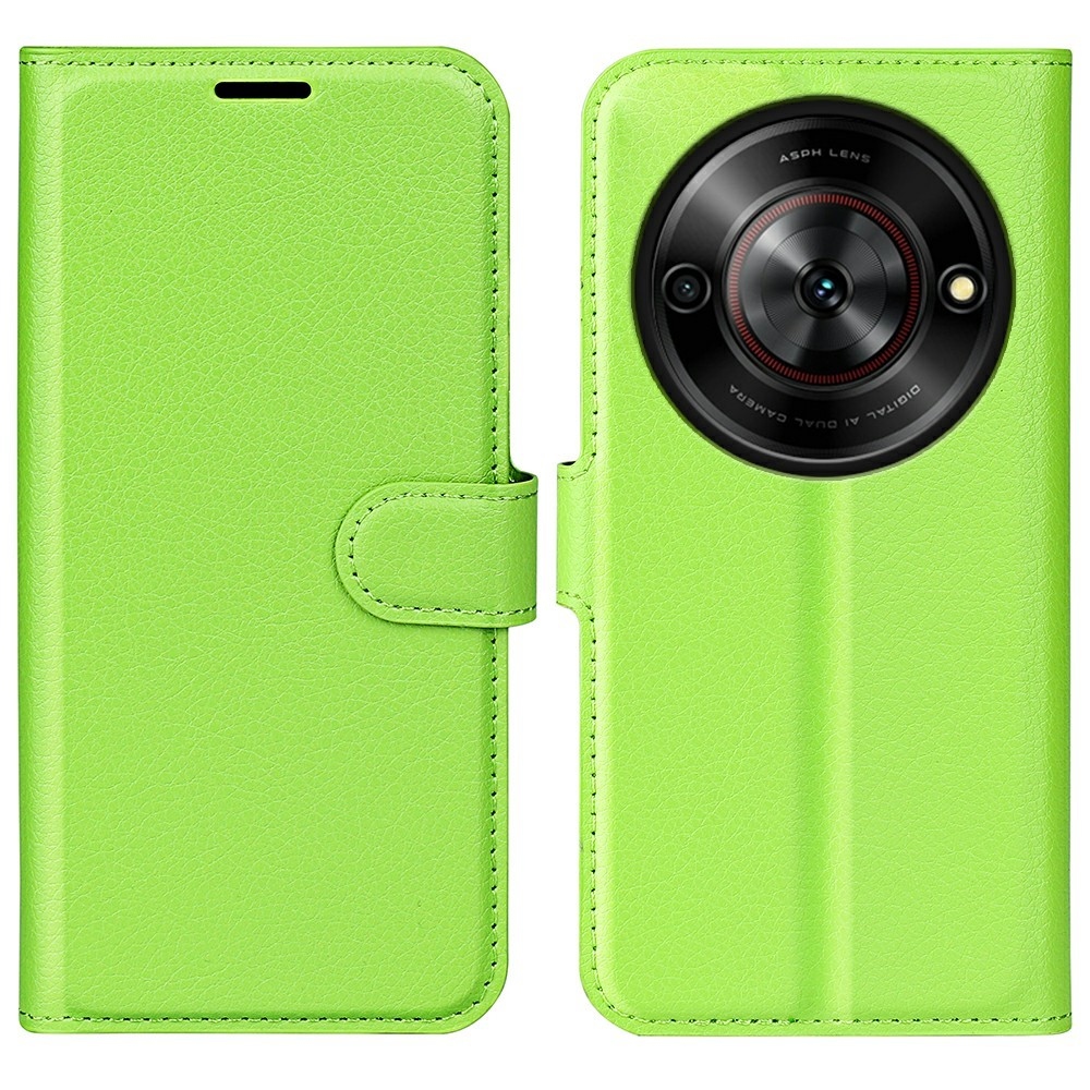 Litchi könyv tok a ZTE Blade A75 5G-hez - zöld