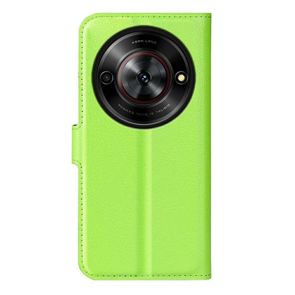 Litchi könyv tok a ZTE Blade A75 5G-hez - zöld