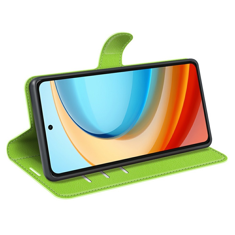 Litchi könyv tok a ZTE Blade A75 5G-hez - zöld