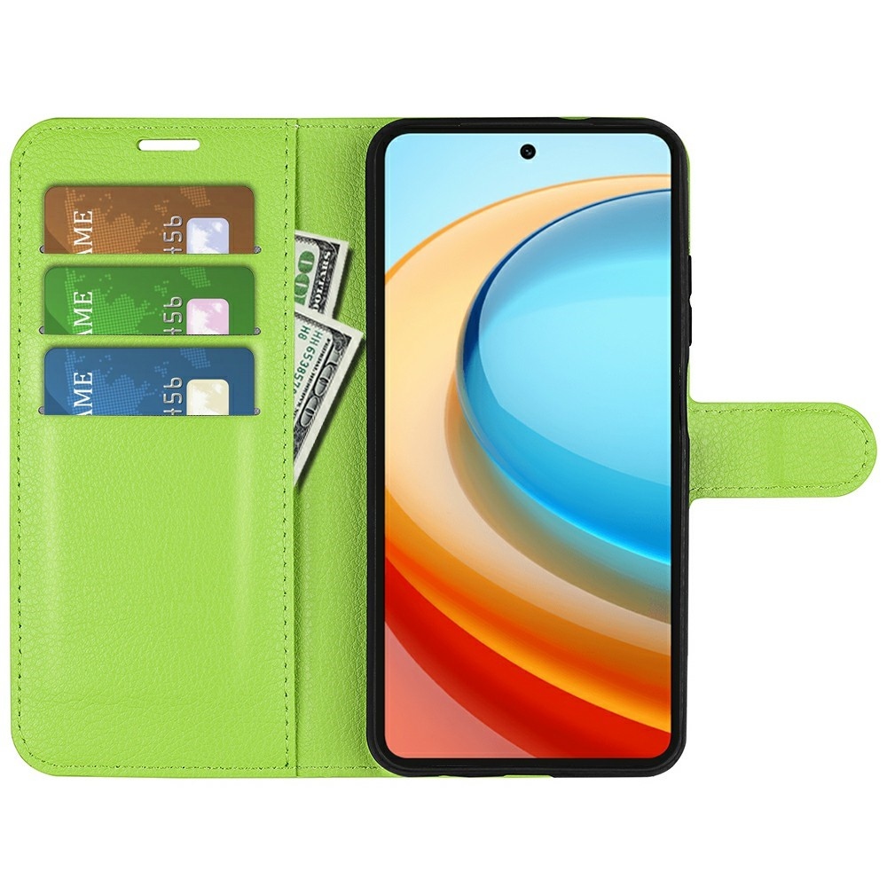 Litchi könyv tok a ZTE Blade A75 5G-hez - zöld