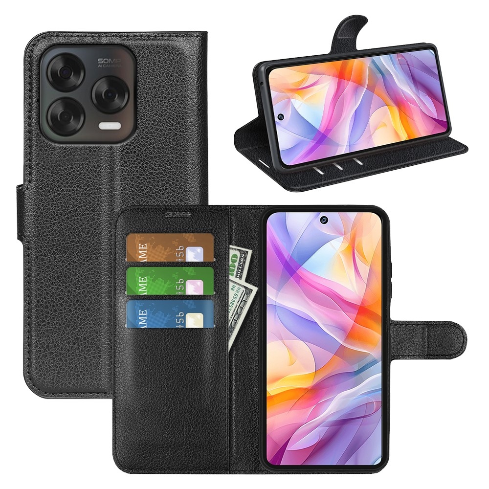 Litchi könyv tok a ZTE Blade V70 Vita készülékhez - fekete