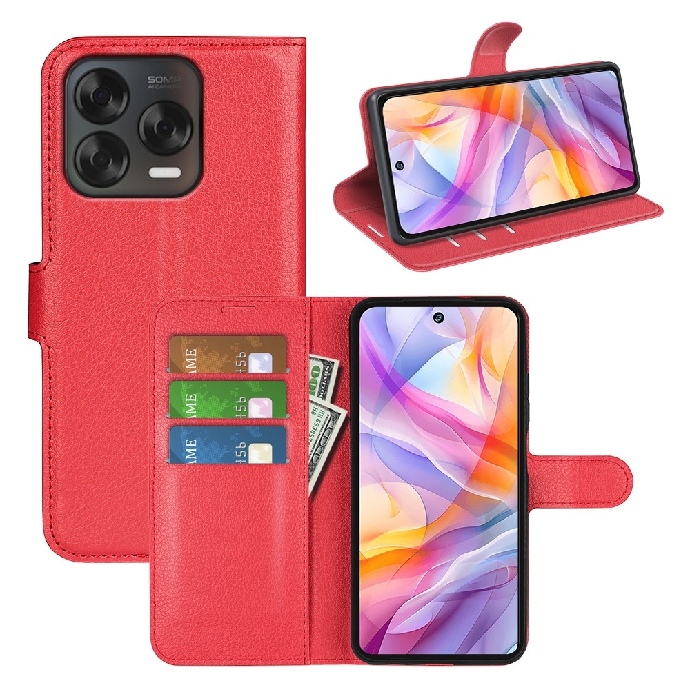 Litchi könyv tok a ZTE Blade V70 Vita készülékhez - piros