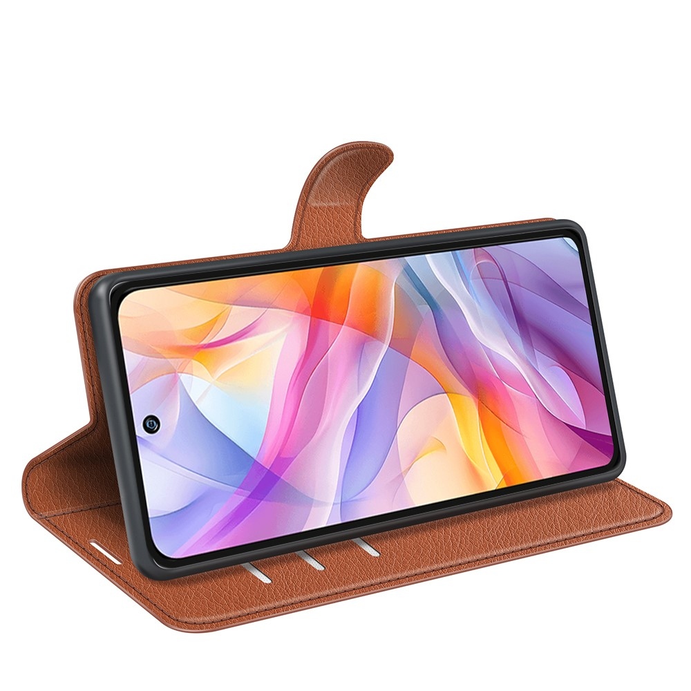 Litchi könyv tok a ZTE Blade V70 Vita készülékhez - barna