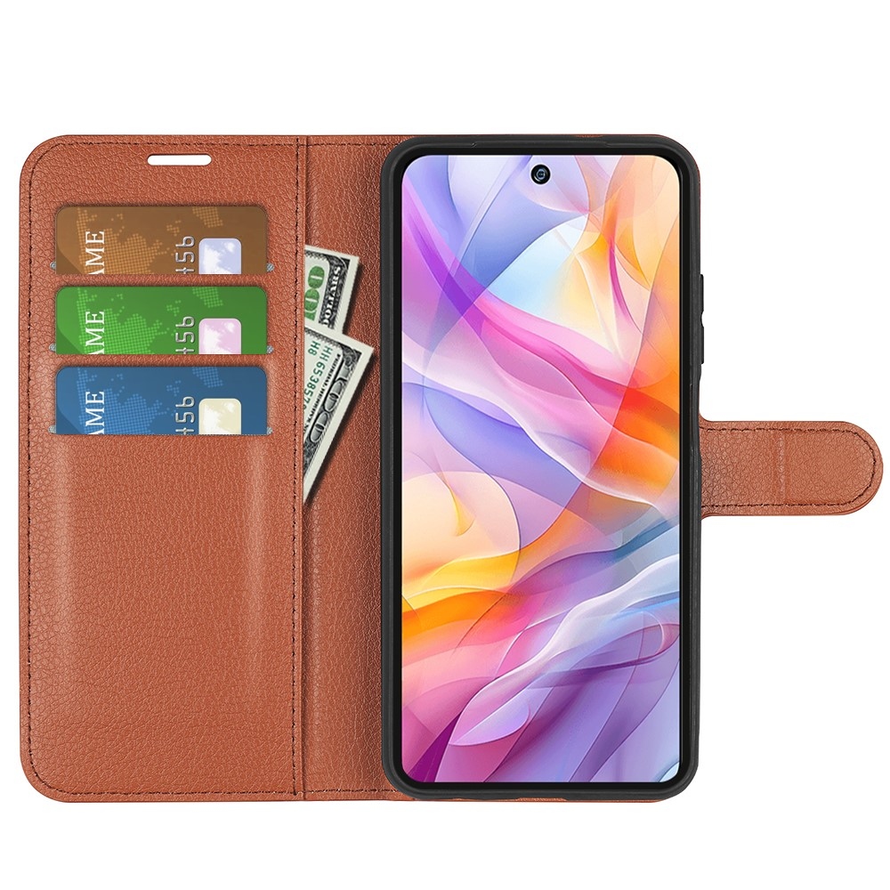 Litchi könyv tok a ZTE Blade V70 Vita készülékhez - barna