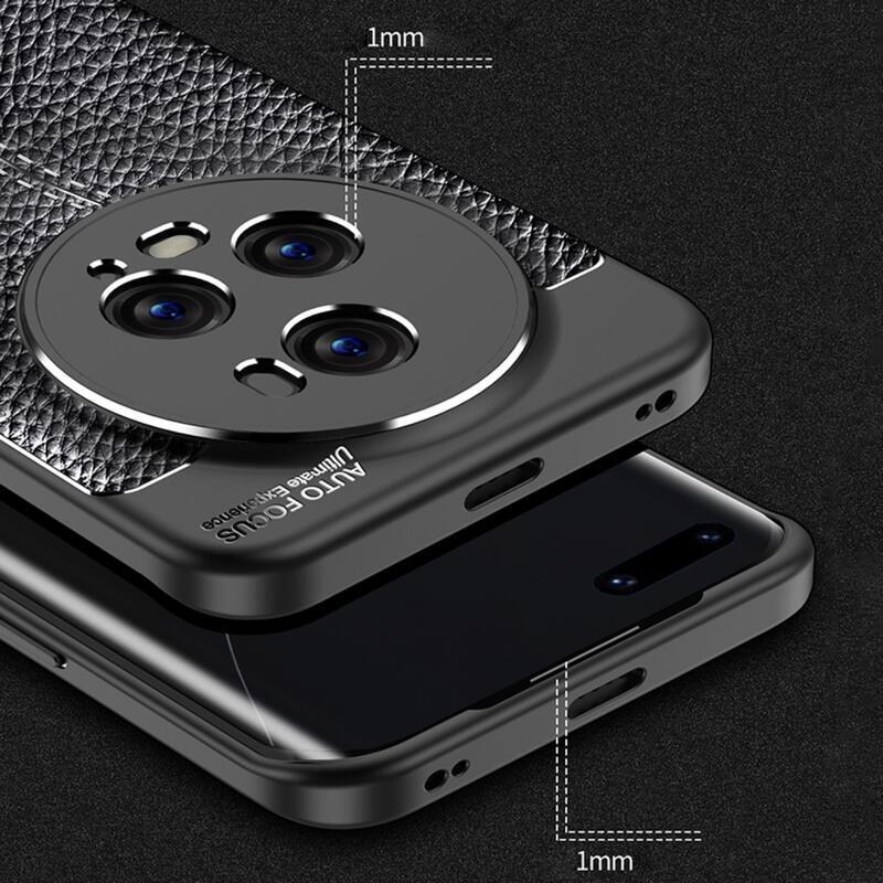 Litchi tartós zselés tok Honor Magic 5 Pro 5G - fekete