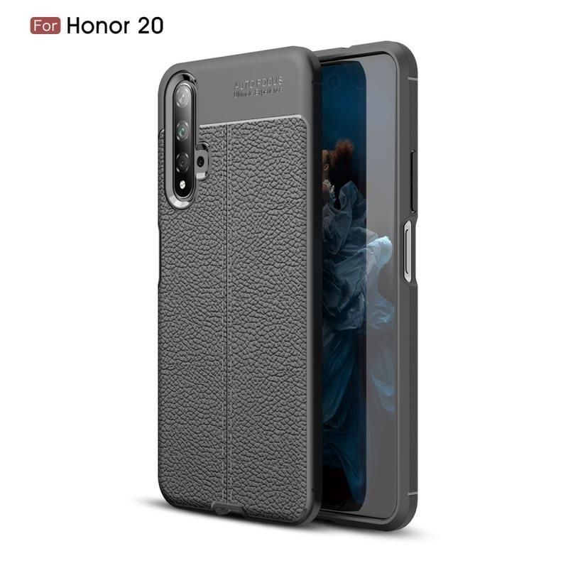Litchi tartós zselés tok Honor 20 / Huawei Nova 5T - fekete
