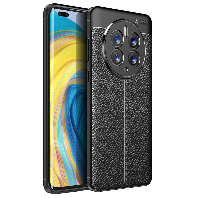 Litchi tartós zselés tok Huawei Mate 50 Pro-hoz - fekete