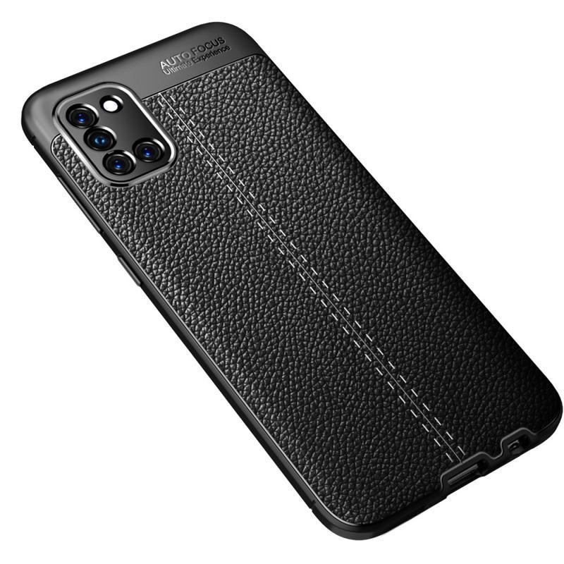 Litchi strapabíró gél tok a Samsung Galaxy A31 mobiltelefonhoz – fekete