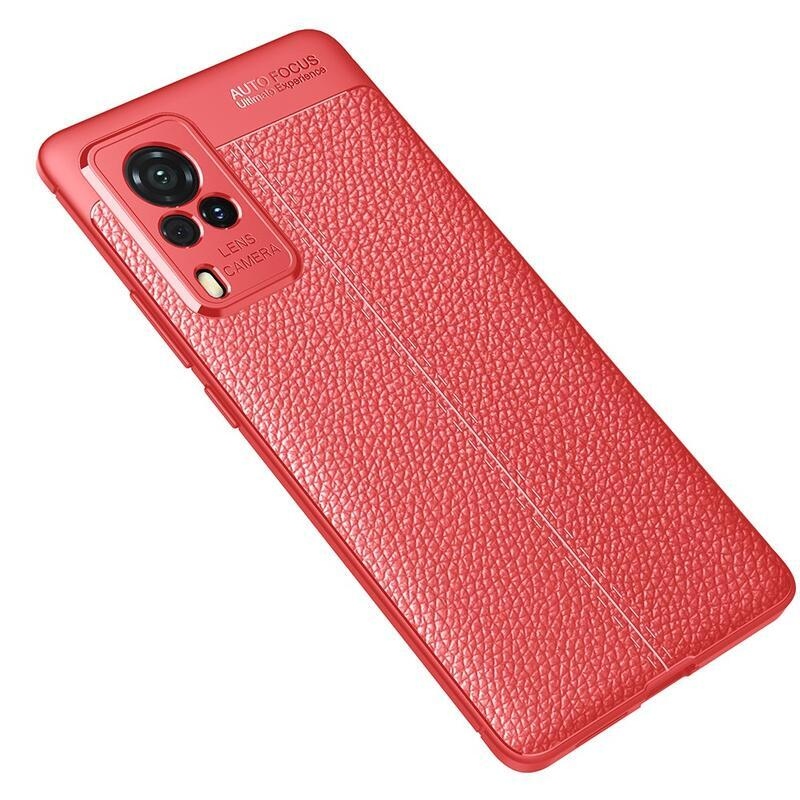 Litchi tartós zselés tok a Vivo X60 Pro 5G készülékhez - piros színben