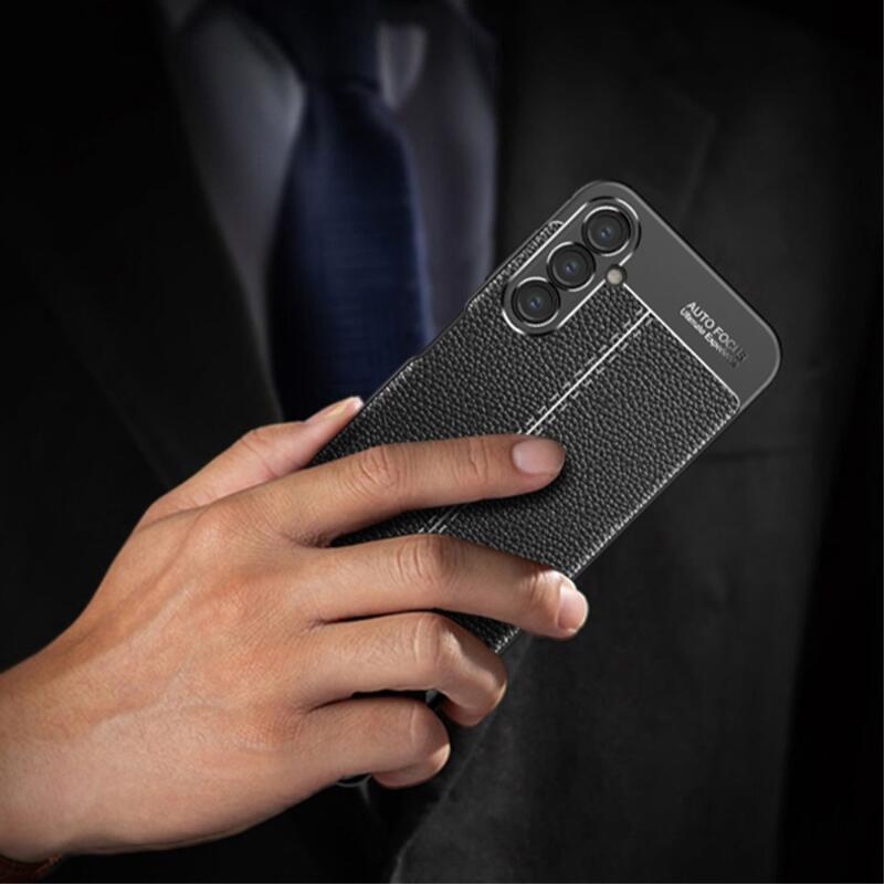 Litchi tartós zselés tok Samsung Galaxy A14 4G/5G - fekete