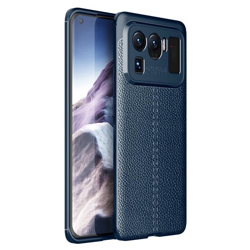 Litchi tartós zselés tok textúrával a Xiaomi Mi 11 Ultra számára - kék