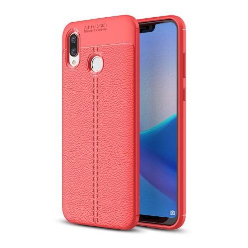 Litchi tartós szilikon borítás Honor Play készülékhez - piros