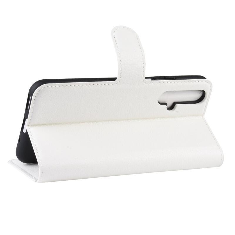 Litchi pénztárca tok a Honor 20/Huawei Nova 5T számára - fehér