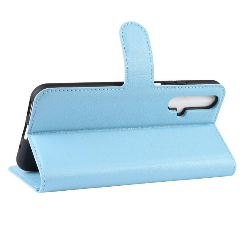 Litchi pénztárca tok a Honor 20/Huawei Nova 5T számára - világoskék színben