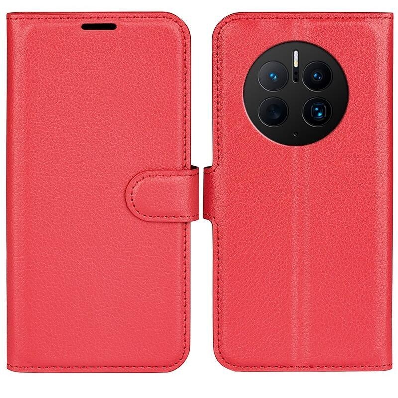 Litchi pénztárca tok Huawei Mate 50 Pro-hoz - piros