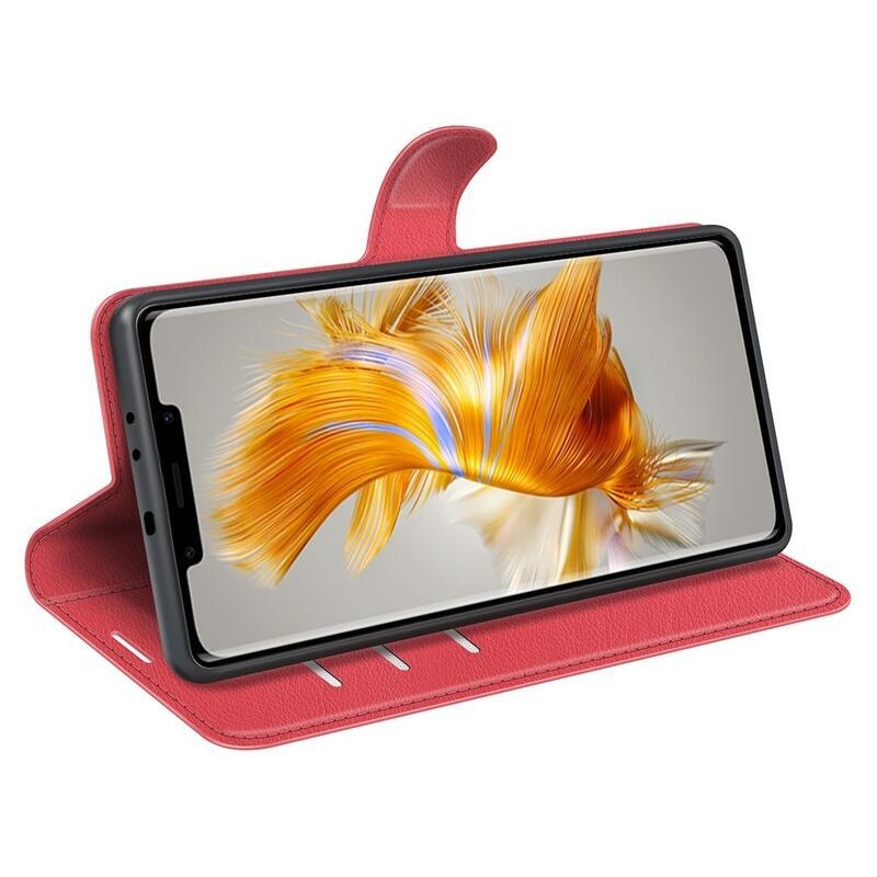 Litchi pénztárca tok Huawei Mate 50 Pro-hoz - piros