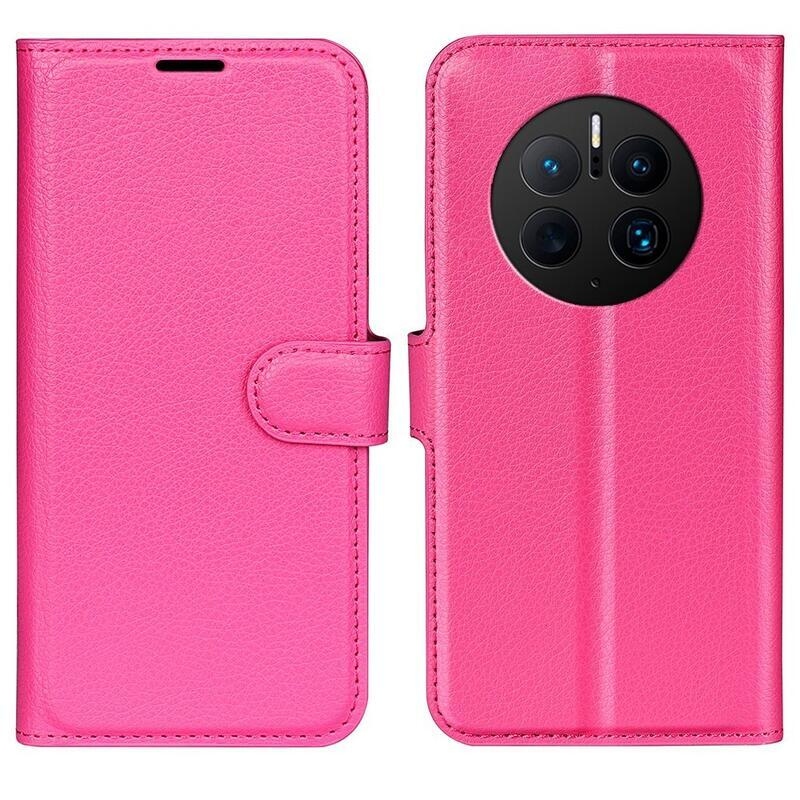Litchi pénztárca tok a Huawei Mate 50 Pro-hoz - rózsaszínű