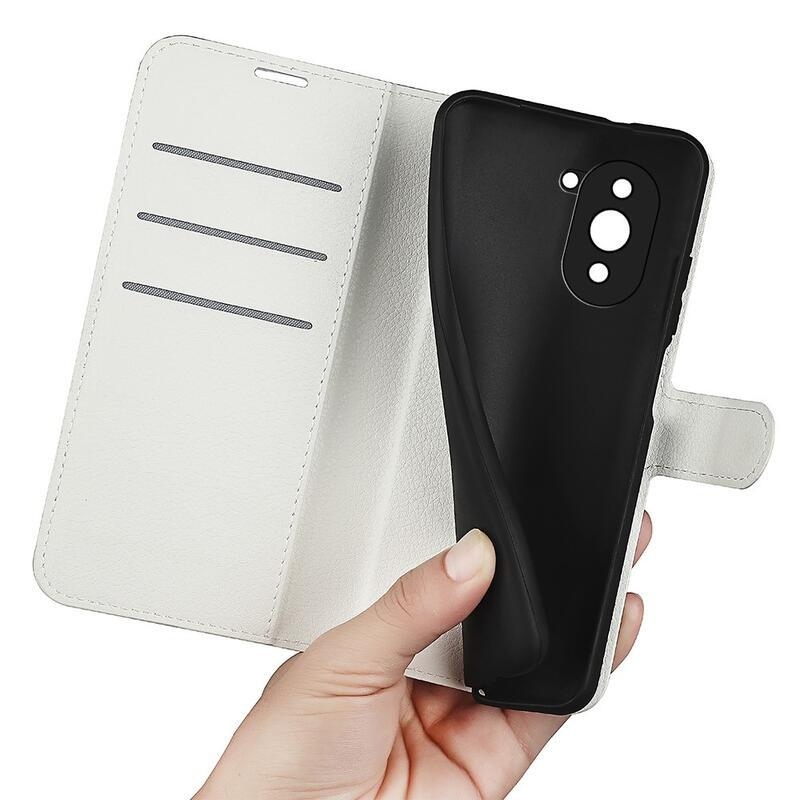 Litchi pénztárca tok a Huawei Nova 10 készülékhez - fehér