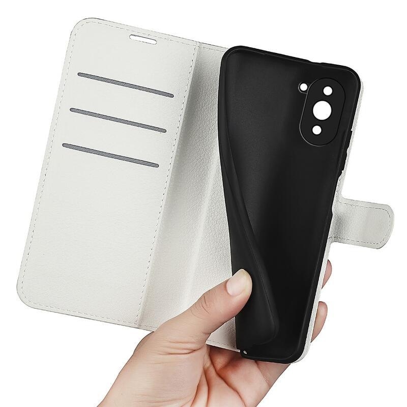 Litchi pénztárca tok Huawei Nova 10 Pro-hoz - fehér