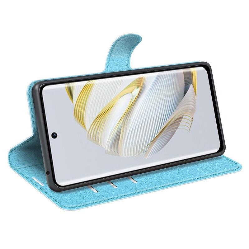 Litchi pénztárca tok Huawei Nova 10 Pro-hoz - kék