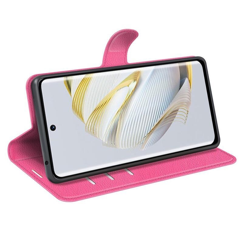 Litchi pénztárca tok a Huawei Nova 10 Pro-hoz - rózsaszínű