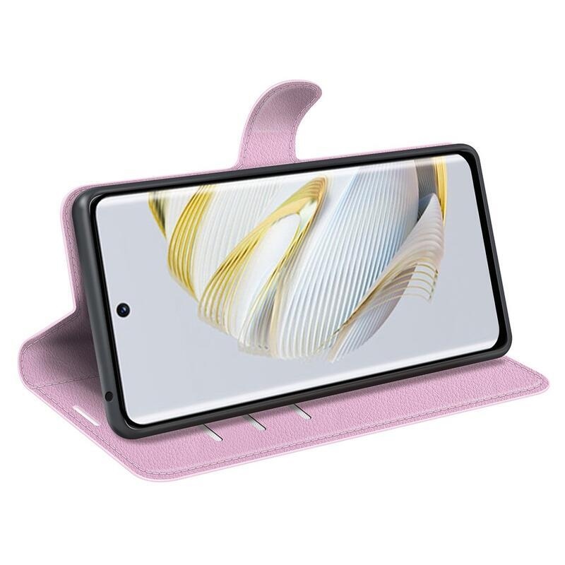 Litchi pénztárca tok Huawei Nova 10 Pro-hoz - rózsaszín