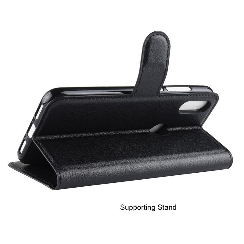 Litchi pénztárca tok a Huawei P30 Lite-hoz - fekete