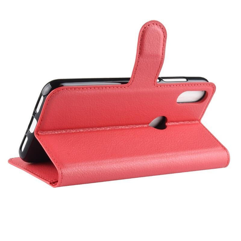 Litchi pénztárca tok Huawei P30 Lite-hoz - piros