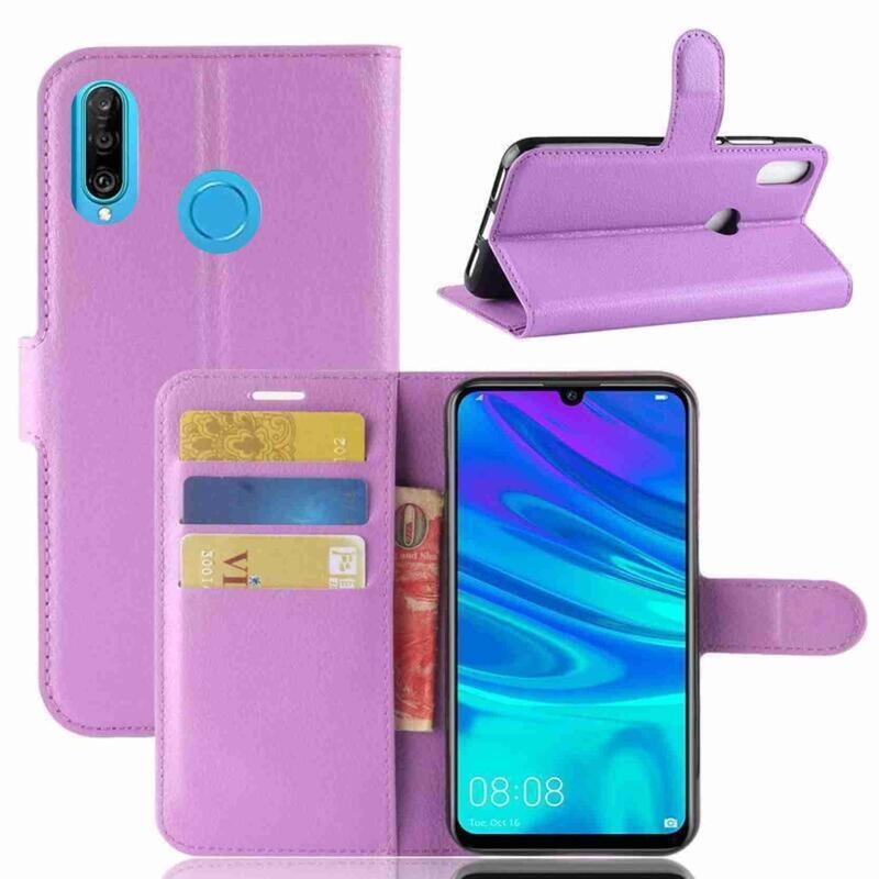 Litchi pénztárca tok Huawei P30 Lite-hoz - lila