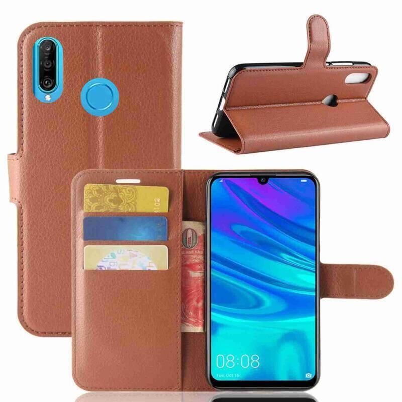 Litchi pénztárca tok Huawei P30 Lite-hoz - barna