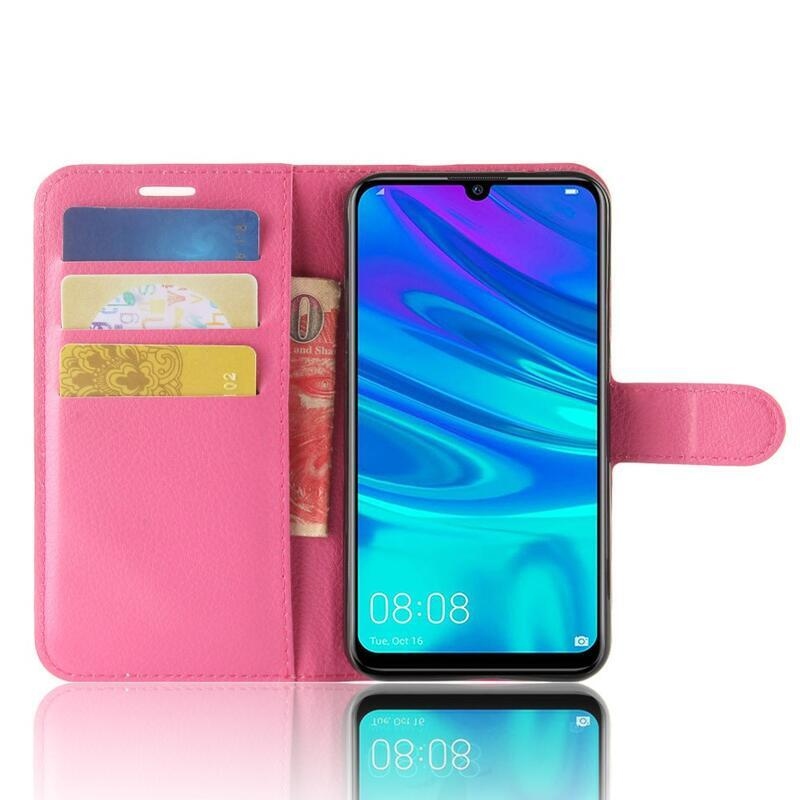 Litchi pénztárca tok a Huawei P30 Lite-hoz - rózsaszínű