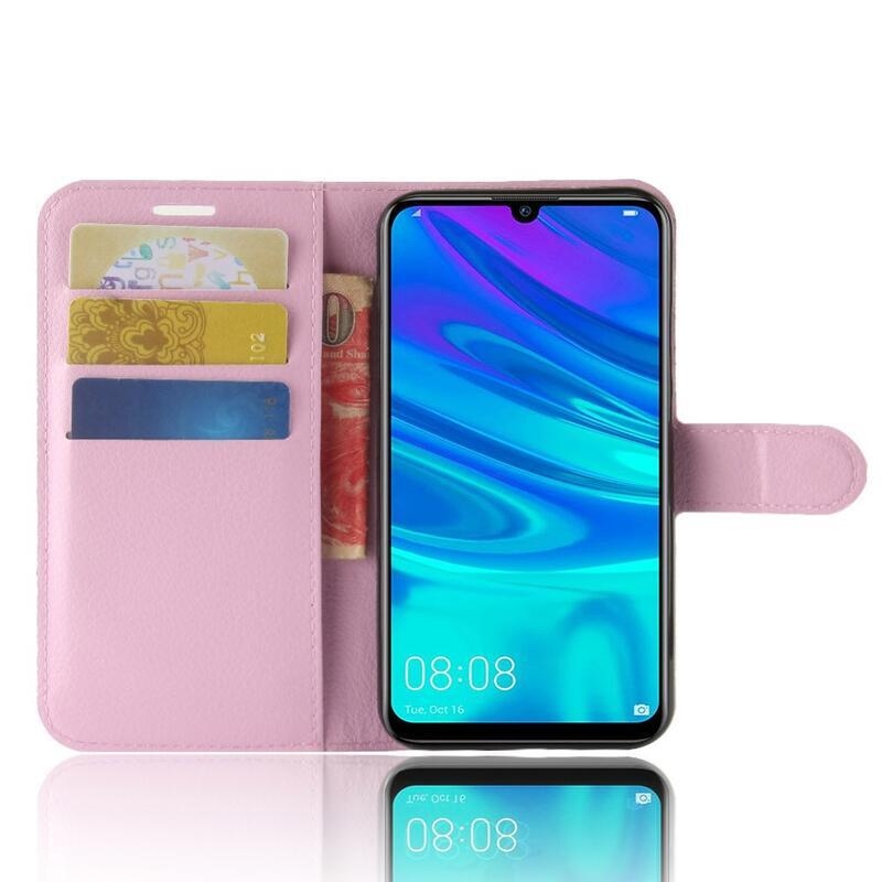 Litchi pénztárca tok Huawei P30 Lite-hoz - rózsaszín