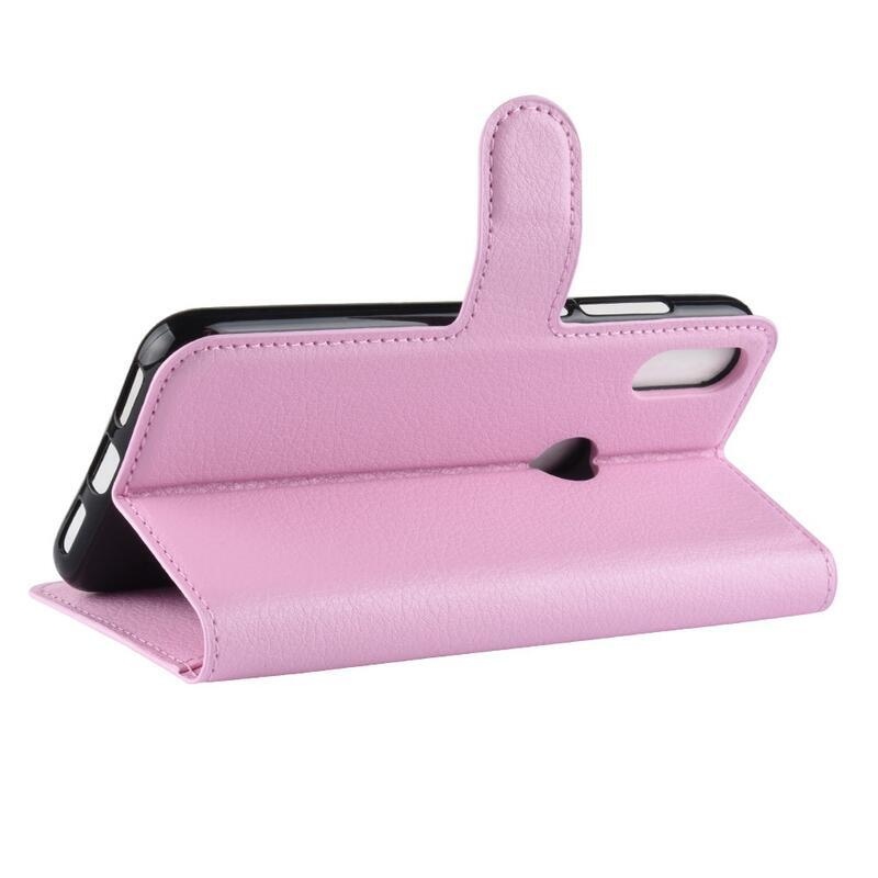 Litchi pénztárca tok Huawei P30 Lite-hoz - rózsaszín