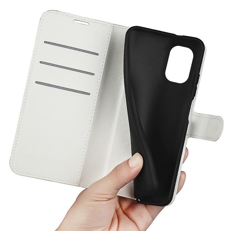 Litchi pénztárca tok a Nokia G60 5G készülékhez - fehér