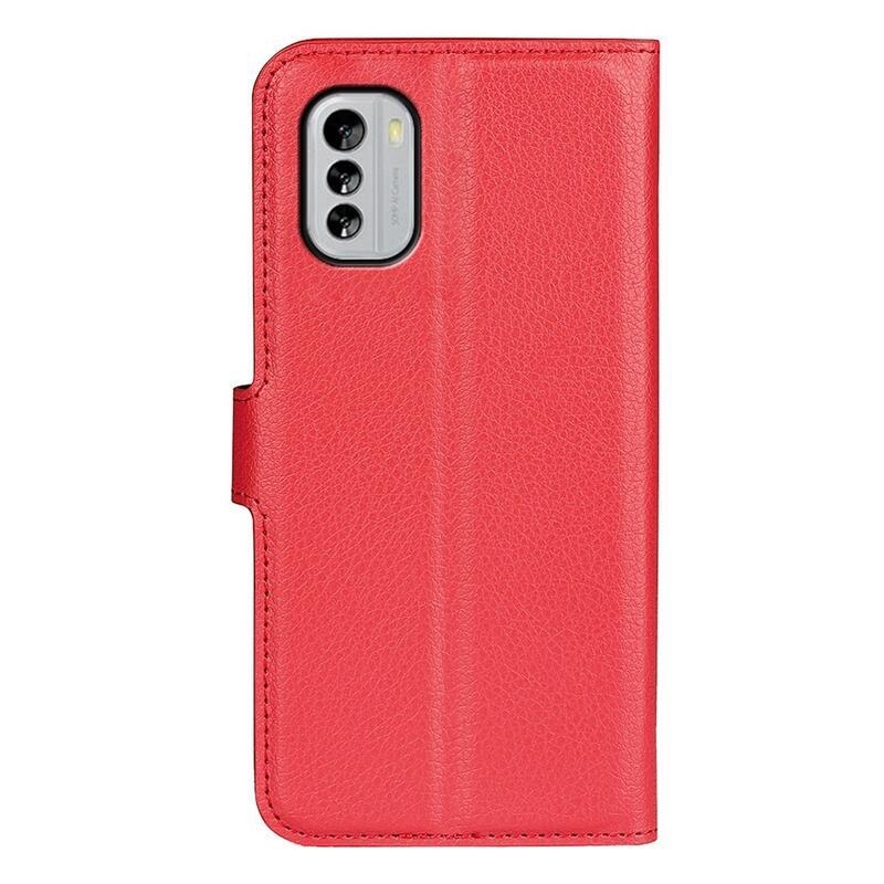 Litchi pénztárca tok a Nokia G60 5G készülékhez - piros színű