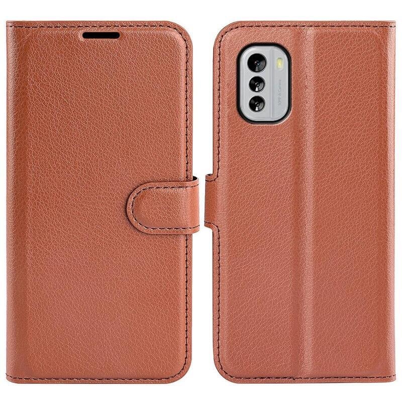 Litchi pénztárca tok Nokia G60 5G készülékhez - barna