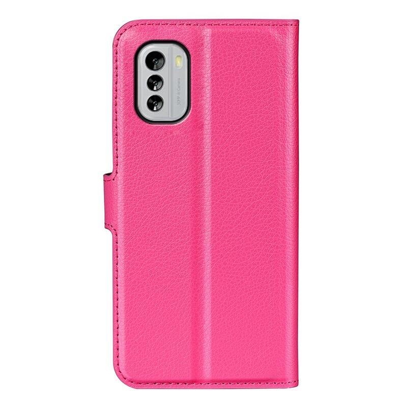 Litchi pénztárca tok a Nokia G60 5G készülékhez - rózsaszínű