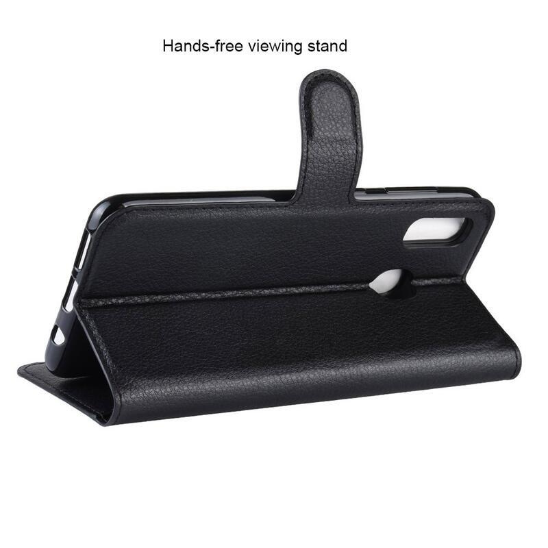 Litchi pénztárca tok Samsung Galaxy A20e készülékhez - fekete