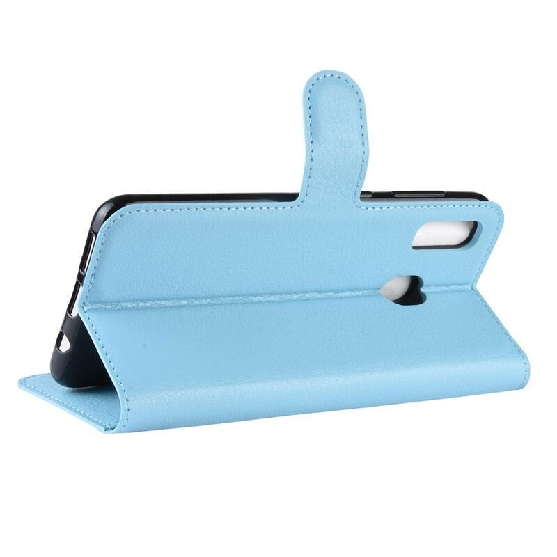 Litchi pénztárca tok Samsung Galaxy A20e készülékhez - kék