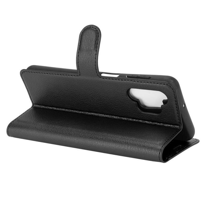 Litchi pénztárca tok Samsung Galaxy A32 4G - fekete