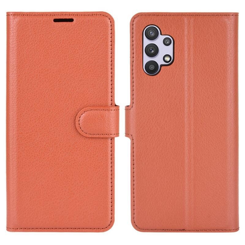 Litchi pénztárca tok Samsung Galaxy A32 4G - barna