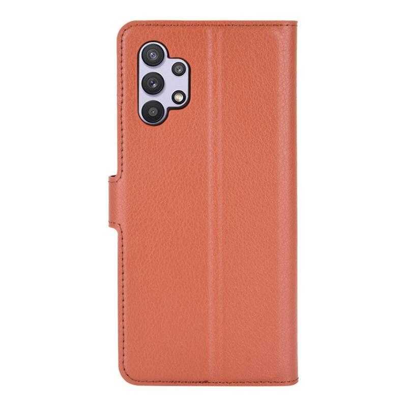 Litchi pénztárca tok Samsung Galaxy A32 4G - barna