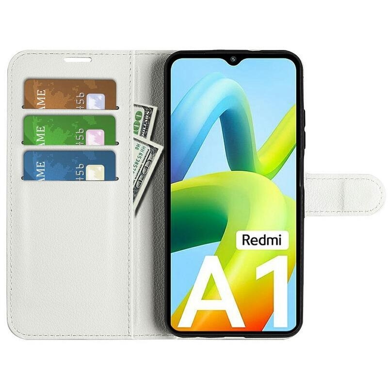 Litchi pénztárca tok Xiaomi Redmi A1/Redmi A2 - fehér