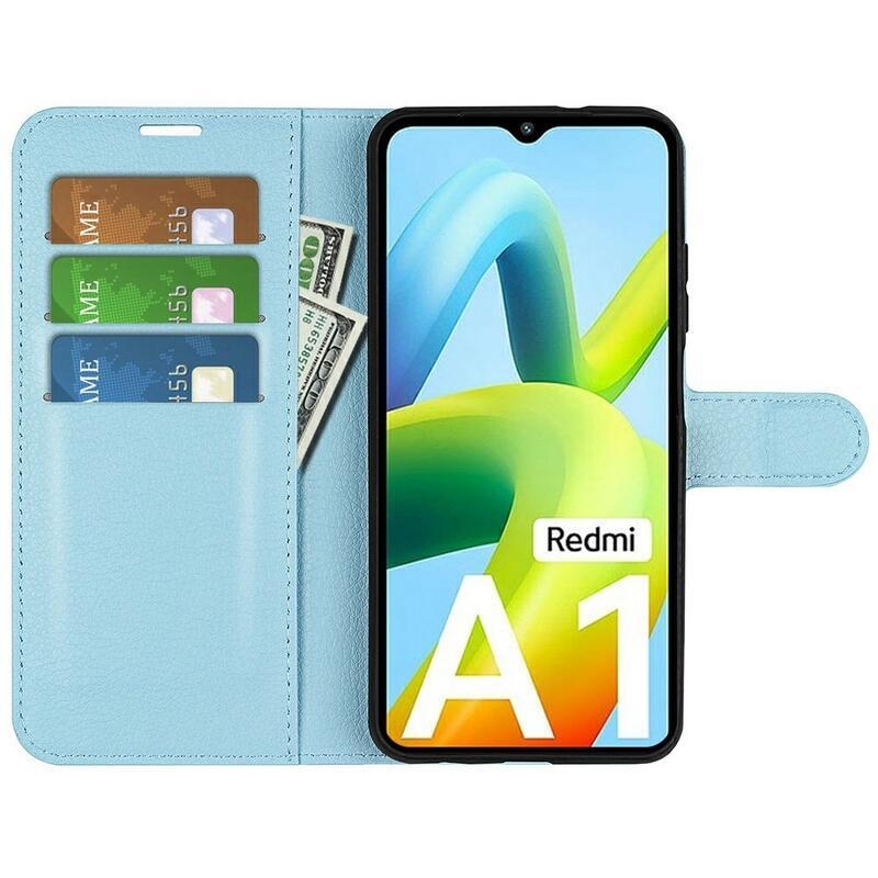 Litchi pénztárca tok Xiaomi Redmi A1/Redmi A2 - kék
