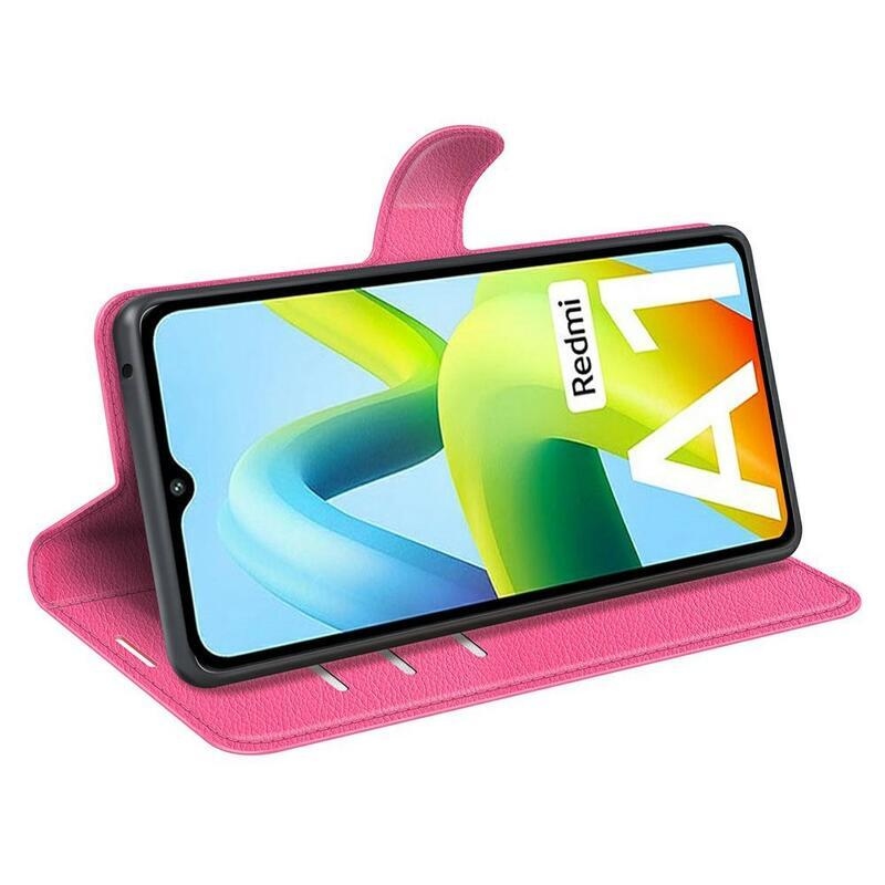 Litchi pénztárca tok Xiaomi Redmi A1/Redmi A2 - rózsaszínű