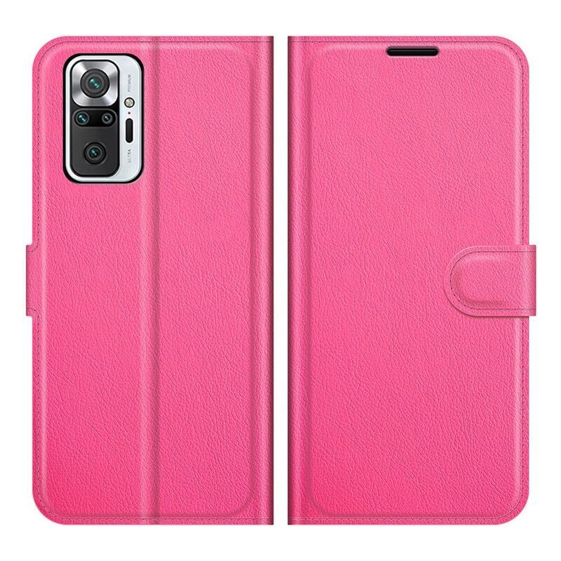 Litchi pénztárca tok Xiaomi Redmi Note 10 Pro - rózsaszínű