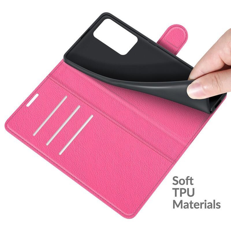 Litchi pénztárca tok Xiaomi Redmi Note 10 Pro - rózsaszínű