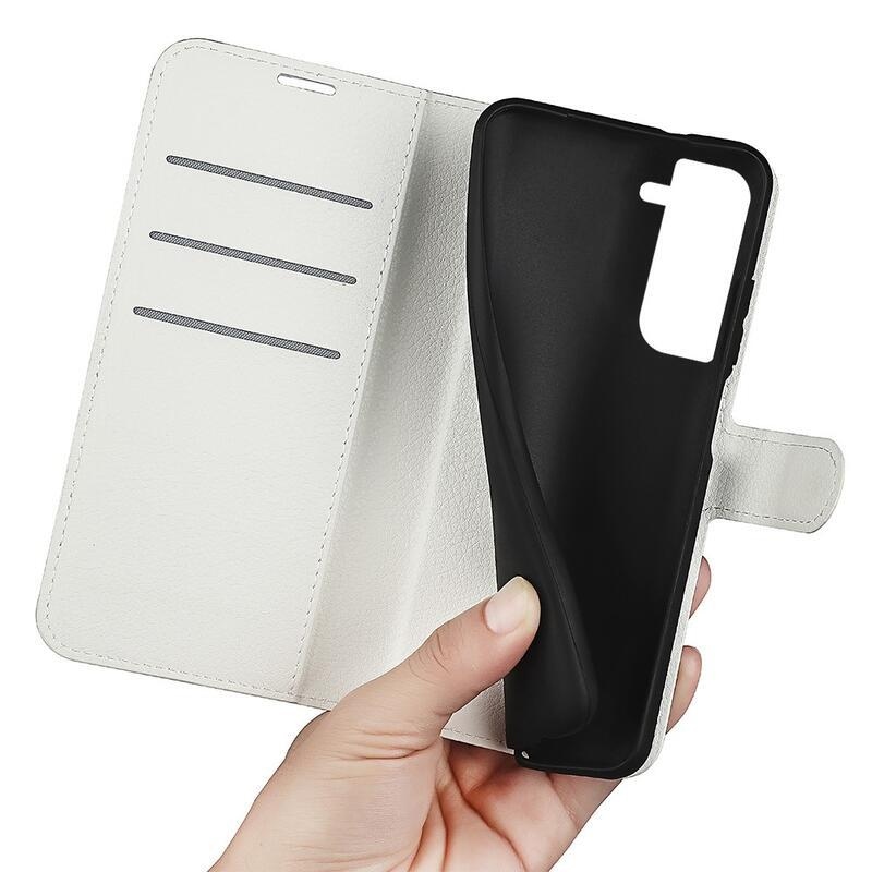 Litchi pénztárca tok Samsung Galaxy S23 készülékhez - fehér